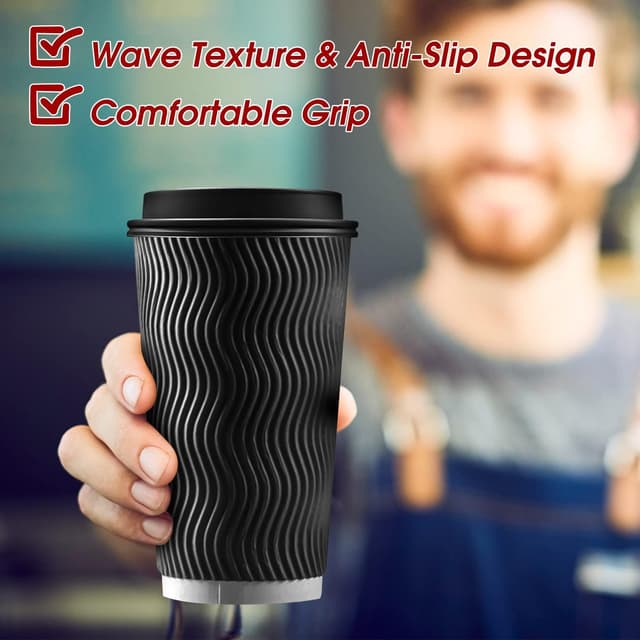 Thumbnail 4 de 16 oz Disposable Insulated Coffee Cups