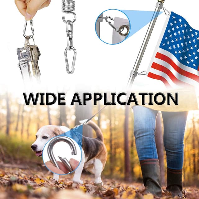 Detalle de Ekunbuy Spring Snap Hooks in 304 stainless steel (M8) heavy-duty rope connector clips