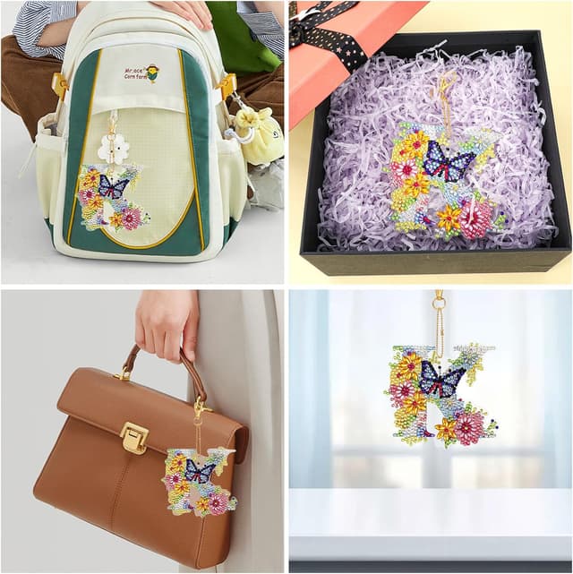 Thumbnail 6 de MWOOT Letter Diamond Art Painting Keychain 5D