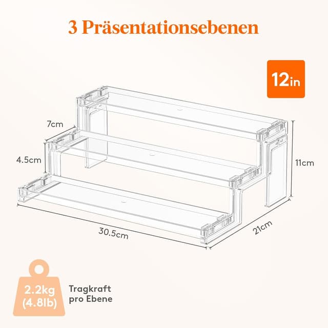 Thumbnail 4 de Lifewit 3 Tier Acryl Display Ständer 30 cm