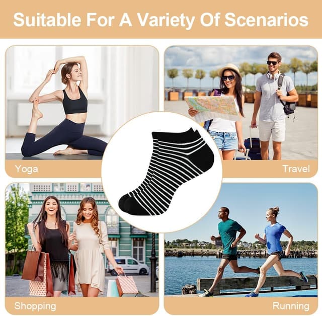 Thumbnail 6 de DiULi 10 paires de chaussettes femme courtes fantaisie en coton (35-42)