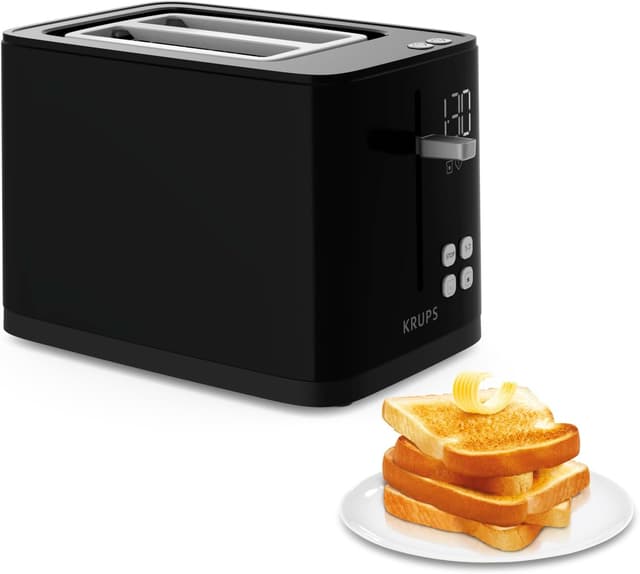 Detalle de Krups KH641810 Smart’n Light Zwei-Scheiben-Toaster mit Digitaldisplay und Countdown