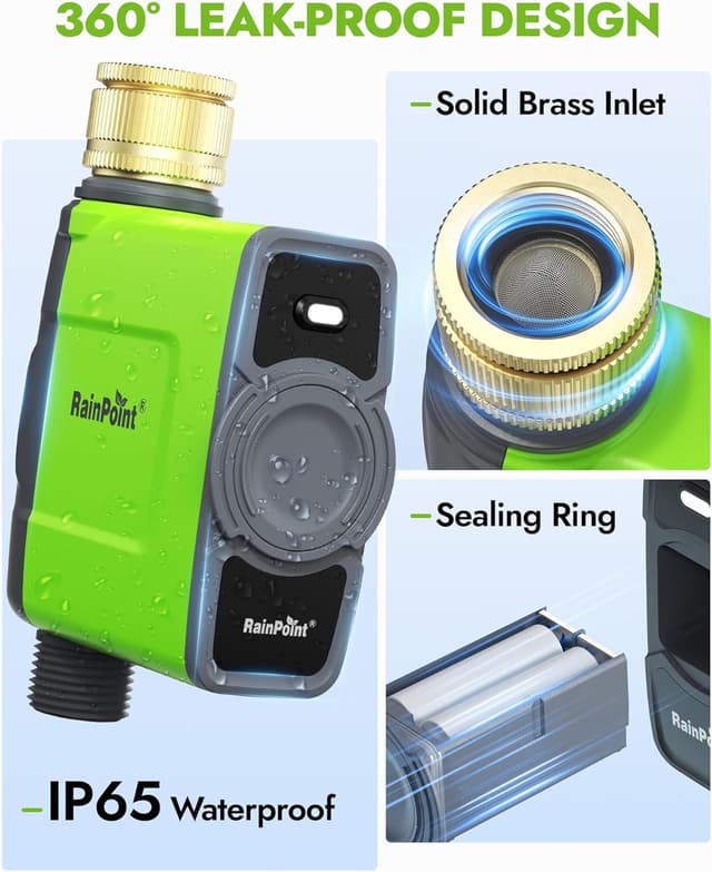 Detalle 2 de RAINPOINT WiFi Water Timer with Antenna Hub (Brass Inlet) for Garden Irrigation