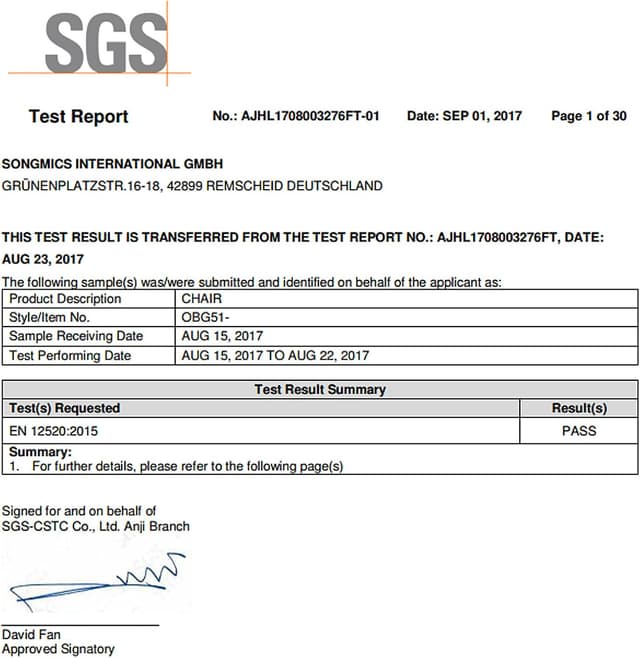 Detalle 2 de SONGMICS OBG51B Sedia ufficio ergonomica 150 kg