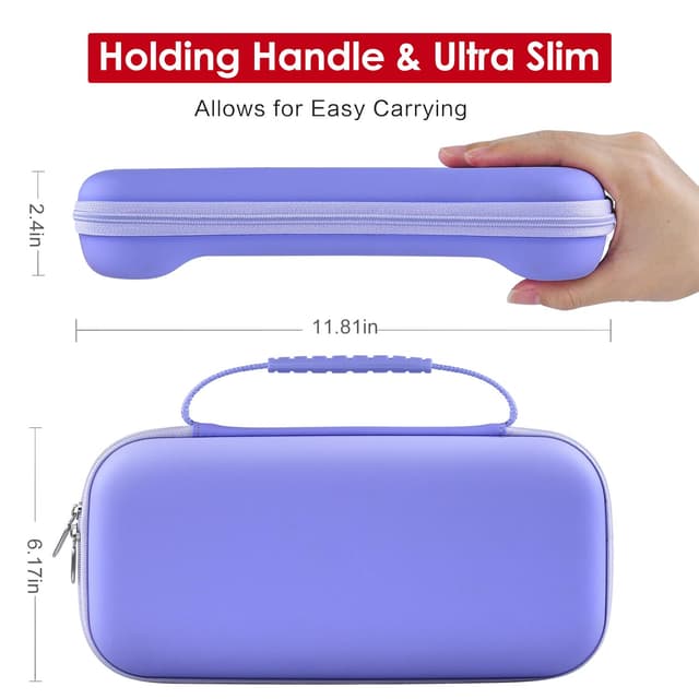 Detalle de ivoler Tragetasche für Nintendo Switch 2 (Modell 2025) – Hartschale mit Platz für 12 Spiele, lila