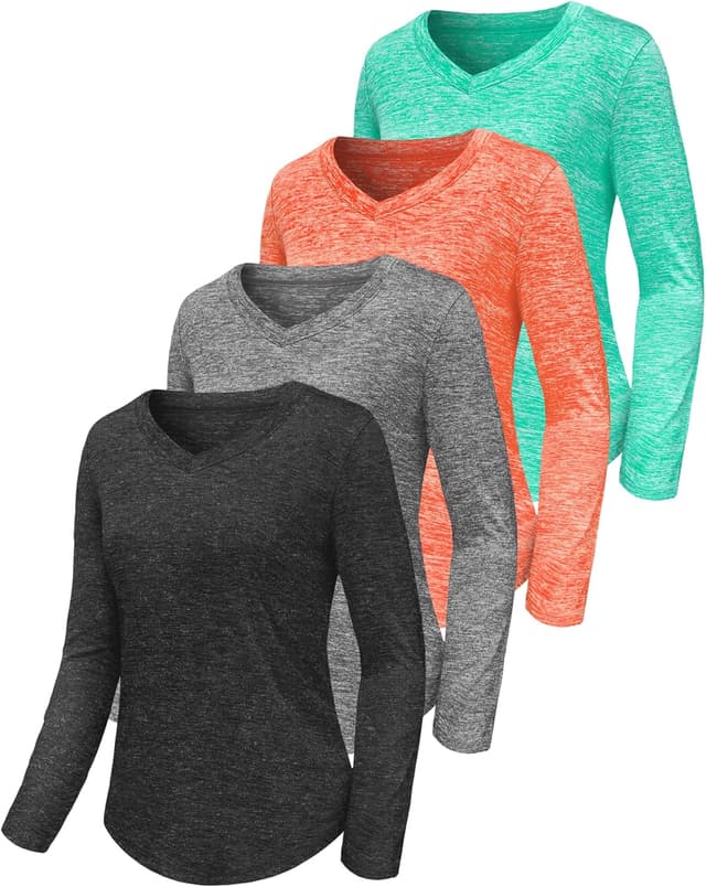 Thumbnail 6 de DMVOD Sportshirt Damen Kurzarm V-Ausschnitt mit UPF 50+ (5er-Set) – atmungsaktives Funktionsshirt für Workout, Fitness & Yoga