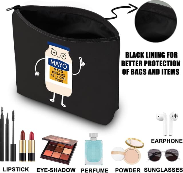 Detalle de Mayonnaise Makeup Bag Mayo Lover Gifts waterproof zipper pouch (Mayo UK)