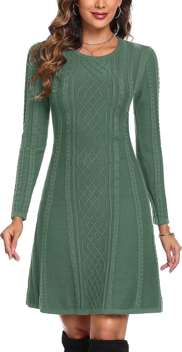 Detalle de Aottori Suéter Vestido para Mujer mini de punto