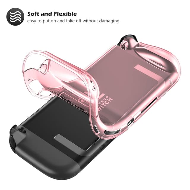 Detalle 2 de ProCase Schutzhülle für Nintendo Switch 2 (2025) – kratzfest, stoßfest, mit ergonomischem Griff (rosa transparent)