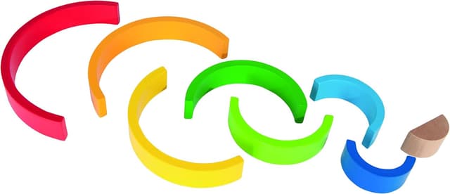 Detalle 1 de Eichhorn Regenbogen Sortier- und Stapelspielzeug 8-teilig