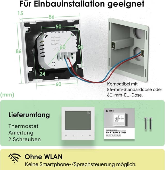 Thumbnail 4 de Beok TDS72-WP Thermostat 230 V für Fußbodenheizung
