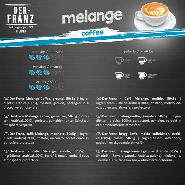 Thumbnail 6 de Der-Franz Kaffee Pack (ganze Bohne) – 6 x 500 g für Crema, Espresso, Melange & mehr