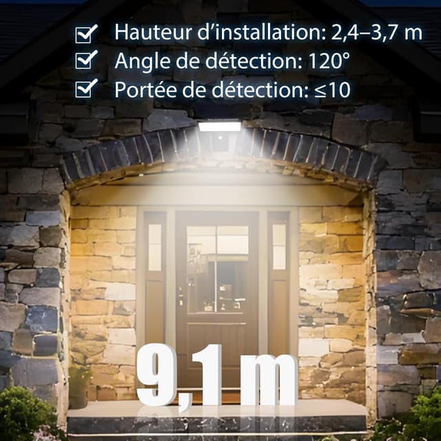 Thumbnail 6 de JESLED Lampe Solaire Extérieur Murale 2x avec détecteur de mouvement et télécommande (90 LED, 2600 mAh)