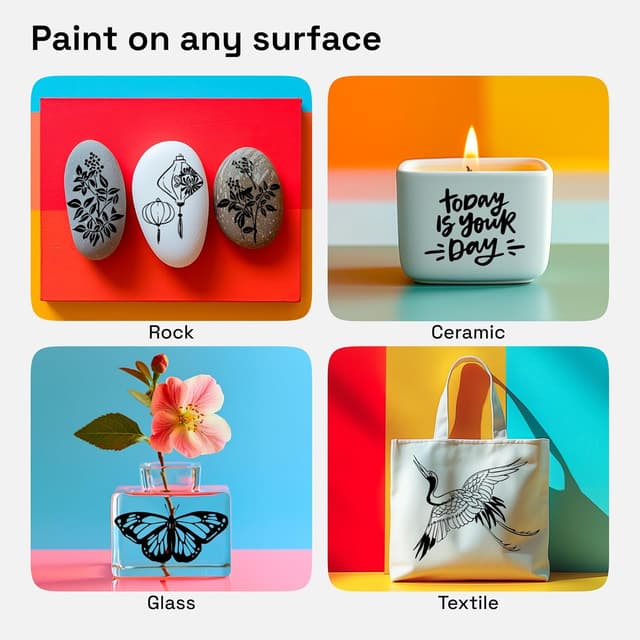 Detalle de ARTISTRO 2 black acrylic paint pens 1 mm