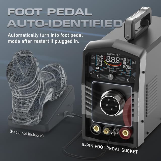 Detalle 2 de Sunstac 250A AC/DC Aluminum TIG Welder with Pulse (110V/220V Dual Voltage)