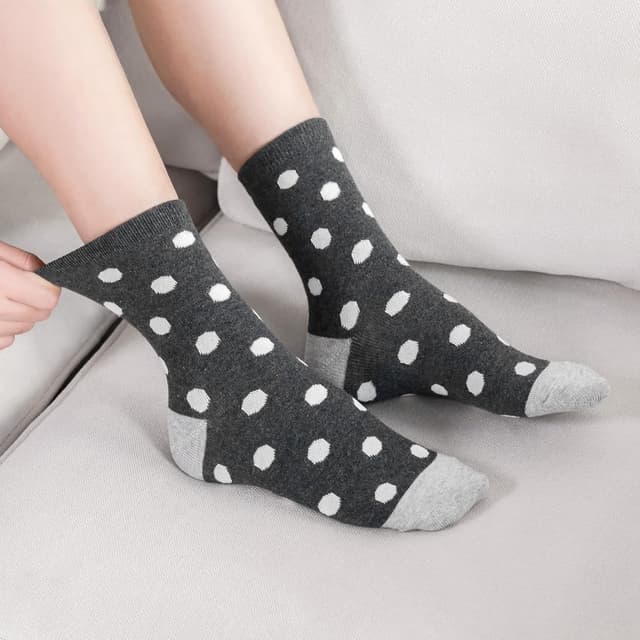 Detalle de Blu Ninfee 10 Paar Socken Damen (39-42/35-38) aus Baumwolle – lange Ringelsocken mit bunten Streifen