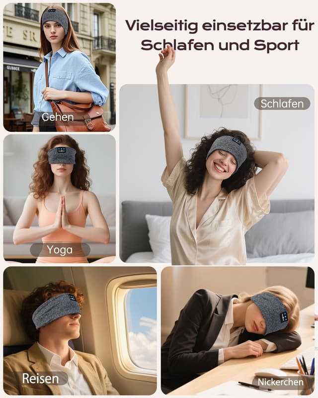 Thumbnail 6 de MUSICOZY Schlafkopfhörer Bluetooth – 5-in-1 Stirnband-Kopfhörer mit bis zu 16 Stunden Laufzeit