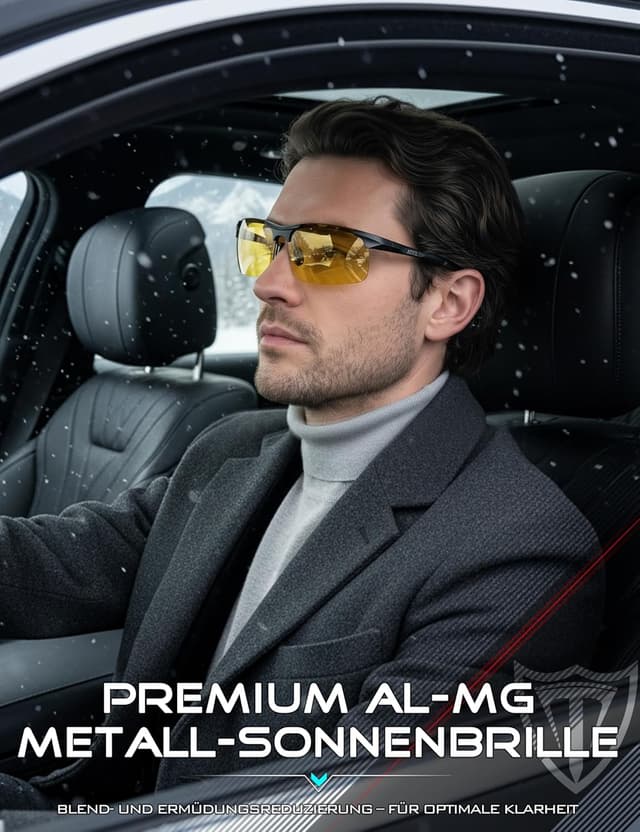 Detalle 2 de ATTCL Herren-Sonnenbrille polarisiert für Sport mit UV-Schutz (TAC) und leichtem Wrap-Around AL-MG Rahmen