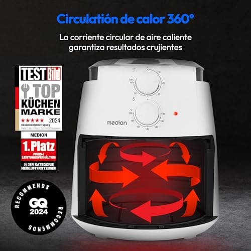 Detalle de MEDION Freidora de aire caliente LIFE P30 L (MD13020), 4,7 l y 1.500 W