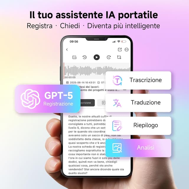 Thumbnail 1 de NUASI Registratore Vocale AI 64GB