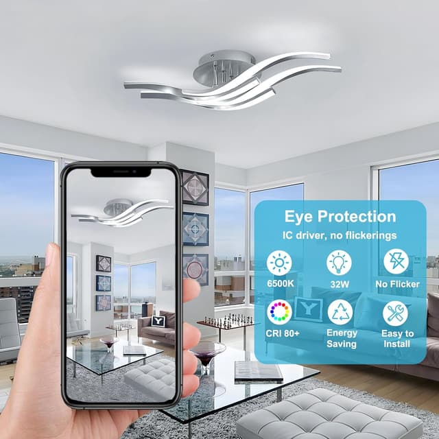 Thumbnail 5 de Toolight Lámpara de Techo 32W LED Plafón Curvo 60cm