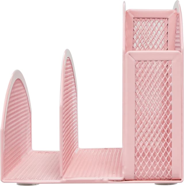Thumbnail 3 de EXERZ Schreibtisch-Organizer aus Mesh – 3-stufiger Briefhalter mit 4 Fächern in Rosa