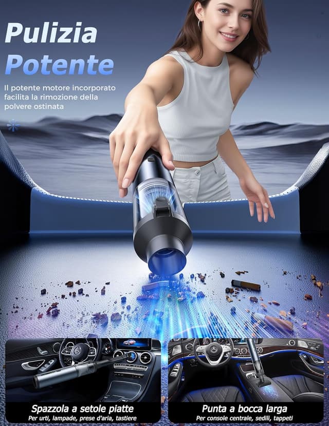 Detalle 2 de Aidisy Aspirapolvere Auto 16000 Pa senza fili