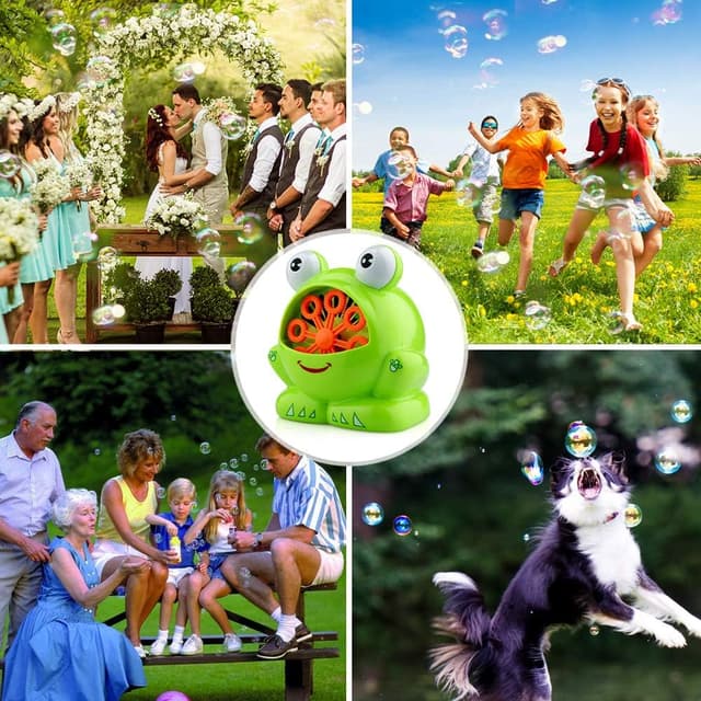 Detalle de EpochAir Bubble Machine Frog Shape with 2 Mini Solution Bottles