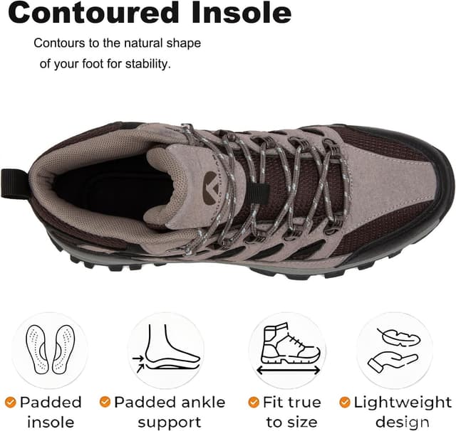 Detalle de HODTOB Wanderschuhe Outdoor für Herren & Damen – sportliche, rutschfeste High-Top Trekkingschuhe