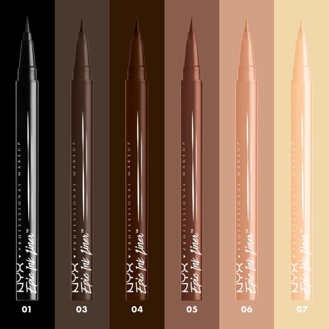 Detalle de NYX Professional Makeup Epic Ink Eyeliner marrone, punta ultra sottile e waterproof