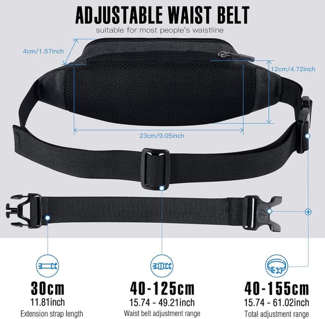 Detalle de Waterfly Bumbags waist fanny pack – women’s and men’s running & hiking bum bag with adjustable belt
