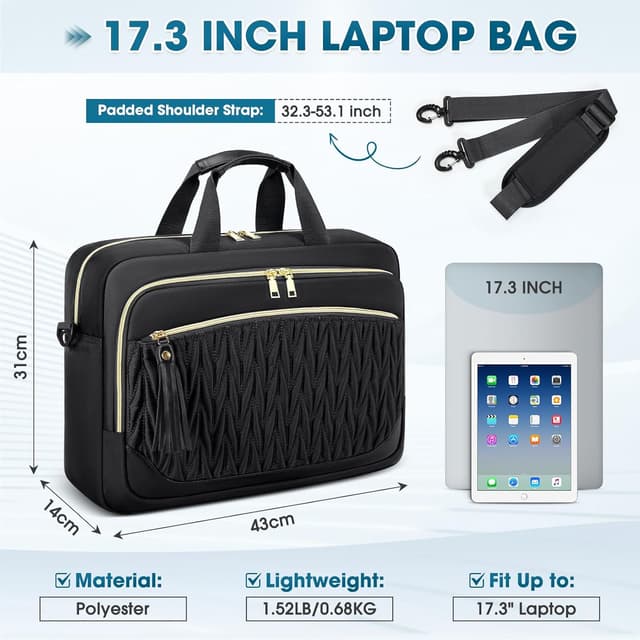 Thumbnail 2 de RAINSMORE Laptoptasche 17,3 Zoll Damen