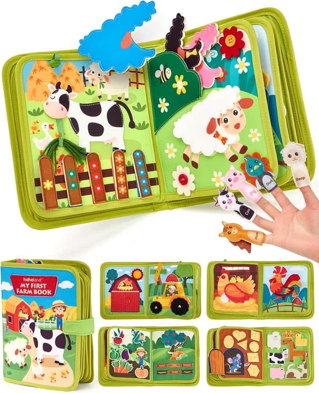 Detalle de hahaland Toddler Busy Book Board Montessori activity toy for 1 year old 🎲