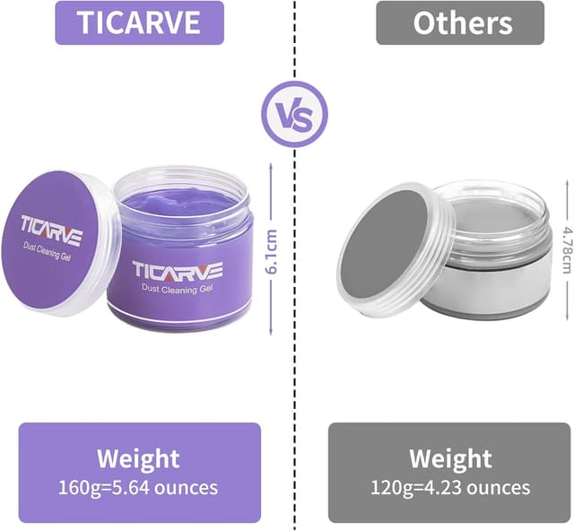 Detalle 2 de TICARVE Cleaning Gel for Car Cleaning Putty – dust cleaner for car vents, keyboards and interior detail