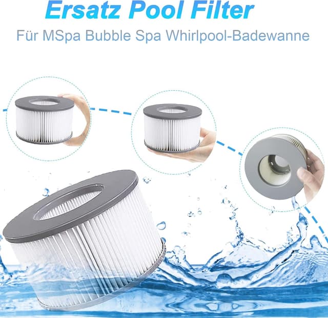 Detalle de KGC Ersatz-Filterkartuschen für Whirlpool MSpa (ab 2020) – 6 Stück, kompatibel mit MSpa Filtermodellen
