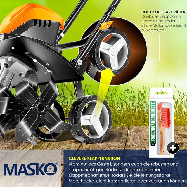 Detalle de MASKO® Motorhacke elektrisch 1.500 W – Gartenfräse 45 cm mit 24 Hackmessern