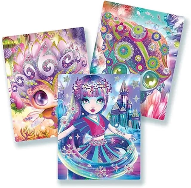 Detalle de Nebulous Stars Paillettes et Feuilles Métallisées « Foil Art » — kit de loisirs créatif Marinia (3 tableaux)