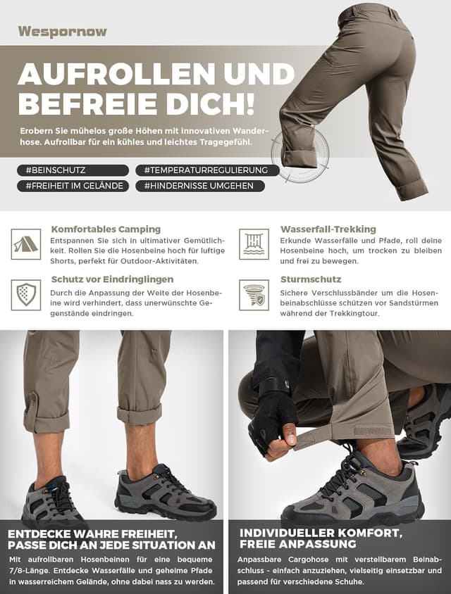 Detalle 2 de Wespornow Wanderhose Herren Outdoorhose