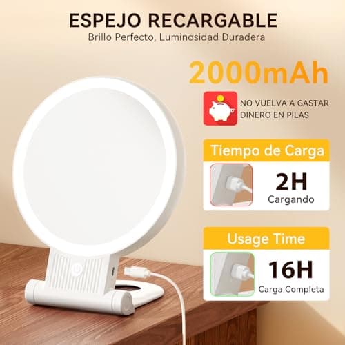 Thumbnail 6 de Auxmir Espejo Maquillaje con Luz Doble Cara 💄