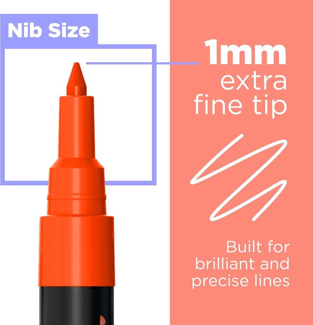 Detalle de Chalkola Chalk Pens pack of 40 (Neon, Classic & Metallic) – extra fine 1mm liquid chalk markers for non-porous surfaces