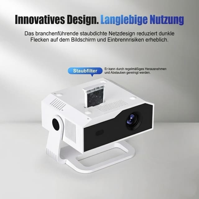 Thumbnail 6 de Smart Mini Beamer Android 14 mit WiFi 6, Bluetooth 5.2 und Auto-Trapezkorrektur – Smart Mini Beamer für Full-HD-Heimkino