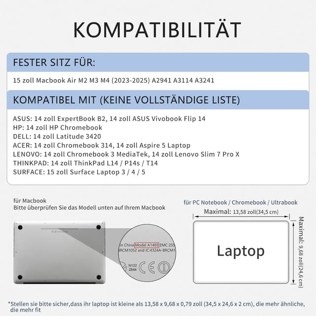 Thumbnail 4 de RAINYEAR 14 Zoll Laptoptasche