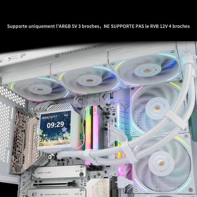 Thumbnail 6 de TR Hyper Vision 360 ARGB Bianco CPU AIO Cooler con LCD IPS 480×480 per Intel e AMD AM4/AM5