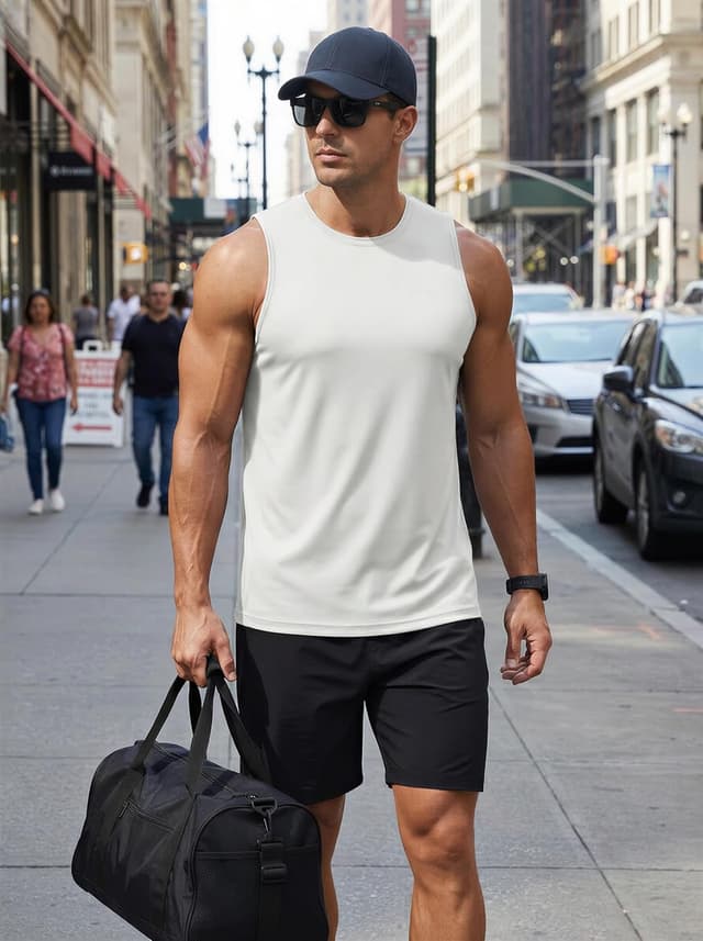 Detalle 2 de MAGCOMSEN Tank Top für Herren: ärmelloses Muskelshirt mit Quick-Dry und UPF 50+