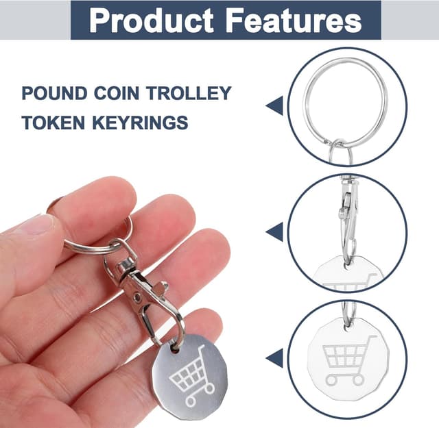 Detalle de HEIZHU trolley token keyring 3 pack £1