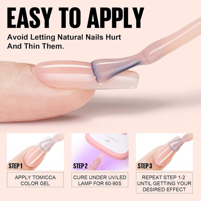 Thumbnail 6 de TOMICCA Semi-permanenter Nagellack Nude-Rosa (French Nude), UV-Gel/LED, 15 ml, Soak Off