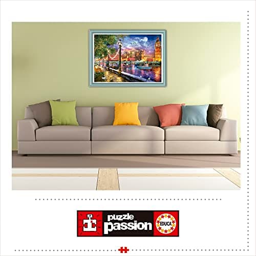 Detalle 1 de Educa Puzzle 2000 Piezas Londres al Atardecer 🖼️ Incluye Pegamento