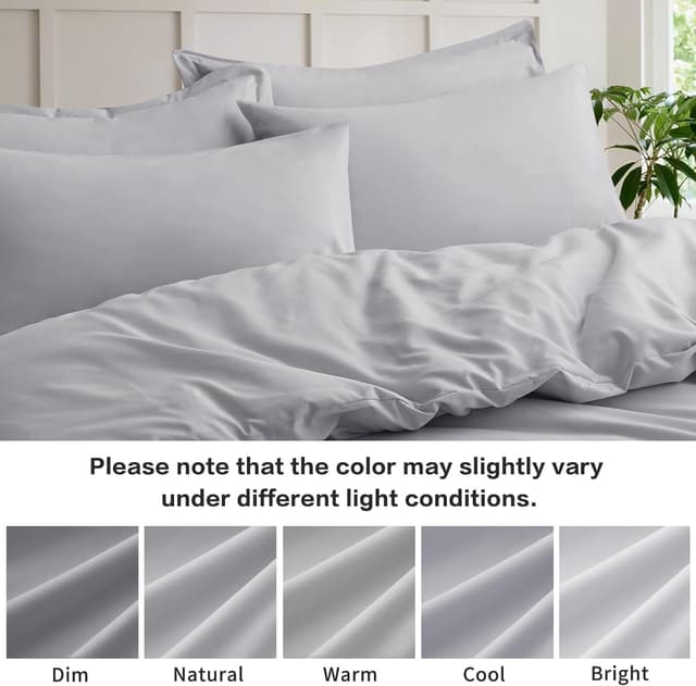 Detalle 2 de Tifschlaf Tifschlaf Pillow Cases 2 Pack (Light Grey) – Super-Soft Brushed Microfibre Standard Queen Pillow Covers, Envelope Closure, 50x75 cm