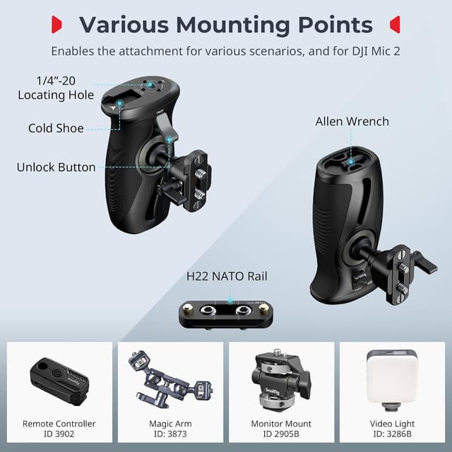 Thumbnail 5 de SMALLRIG 5160 Mango lateral giratorio 15 kg