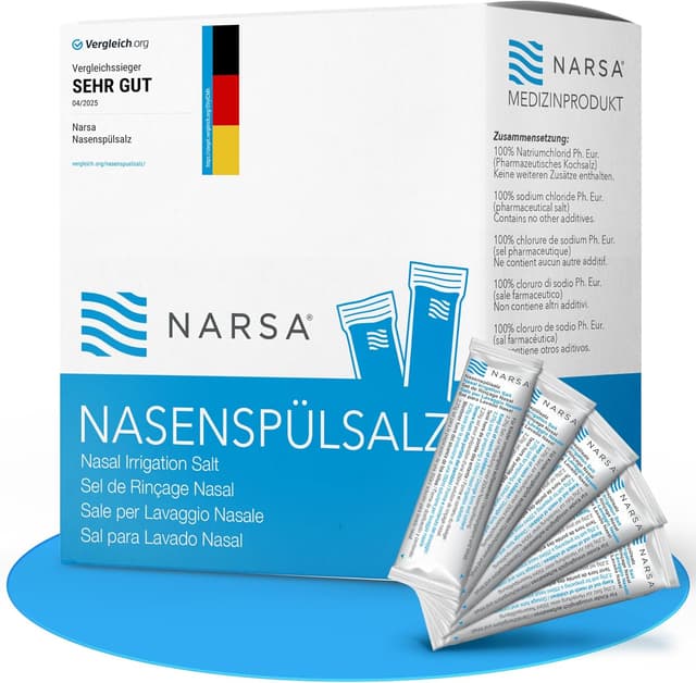 Detalle de NARSA Nasenspülsalz 60er Pack (60 Beutel mit je 2,25 g) für die Nasendusche
